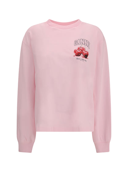 GANNI L long-sleeve t-shirt with cherries print