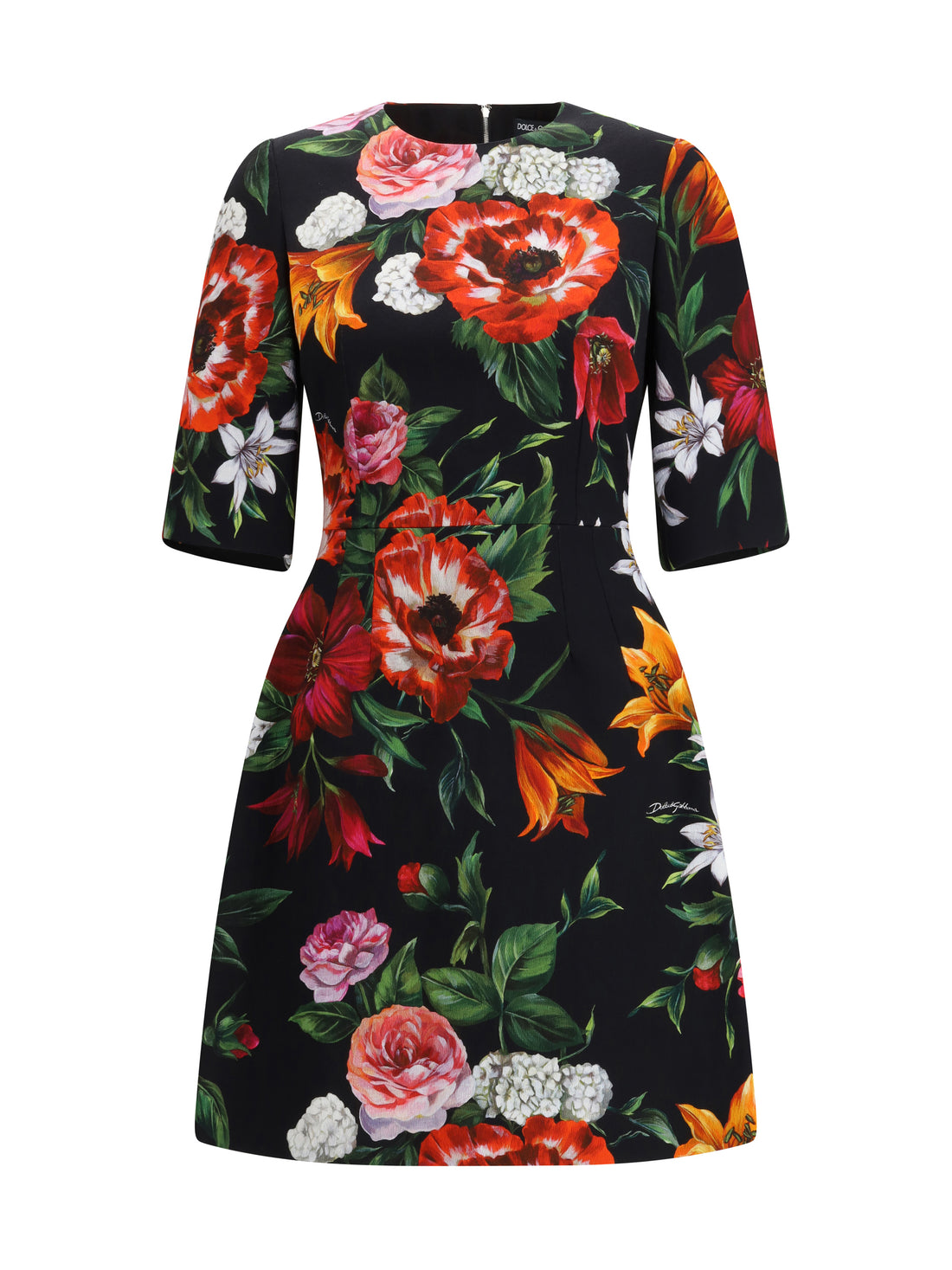 DOLCE &amp; GABBANA 44 floral midi dress
