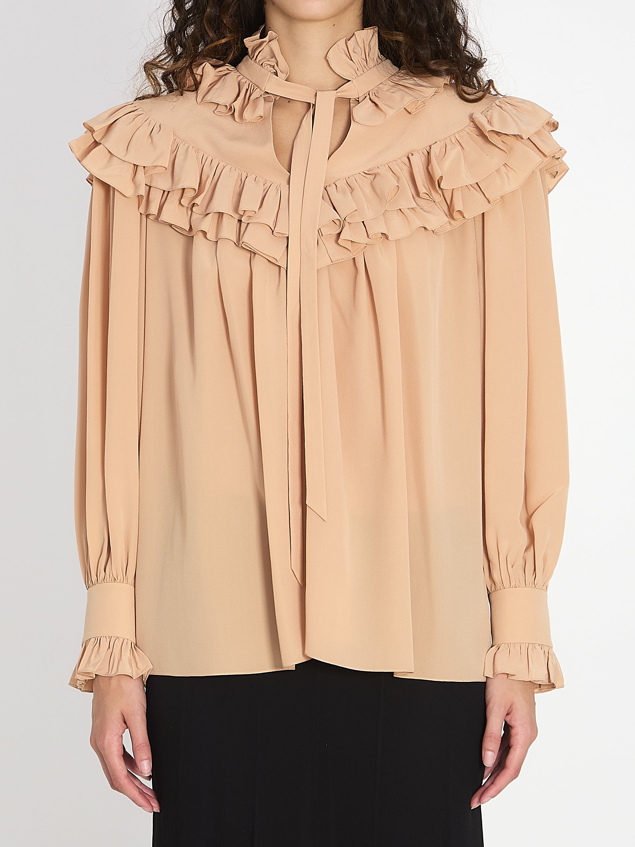 CHLOE 36 oversized shirt with ruffles
