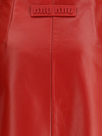 MIU MIU 44 nappa leather skirt