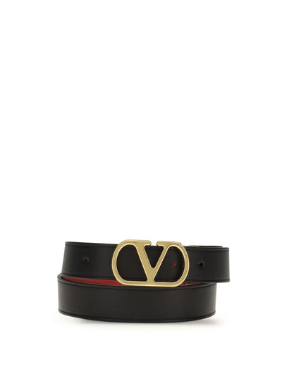 reversible leather belt with the vlogo signature