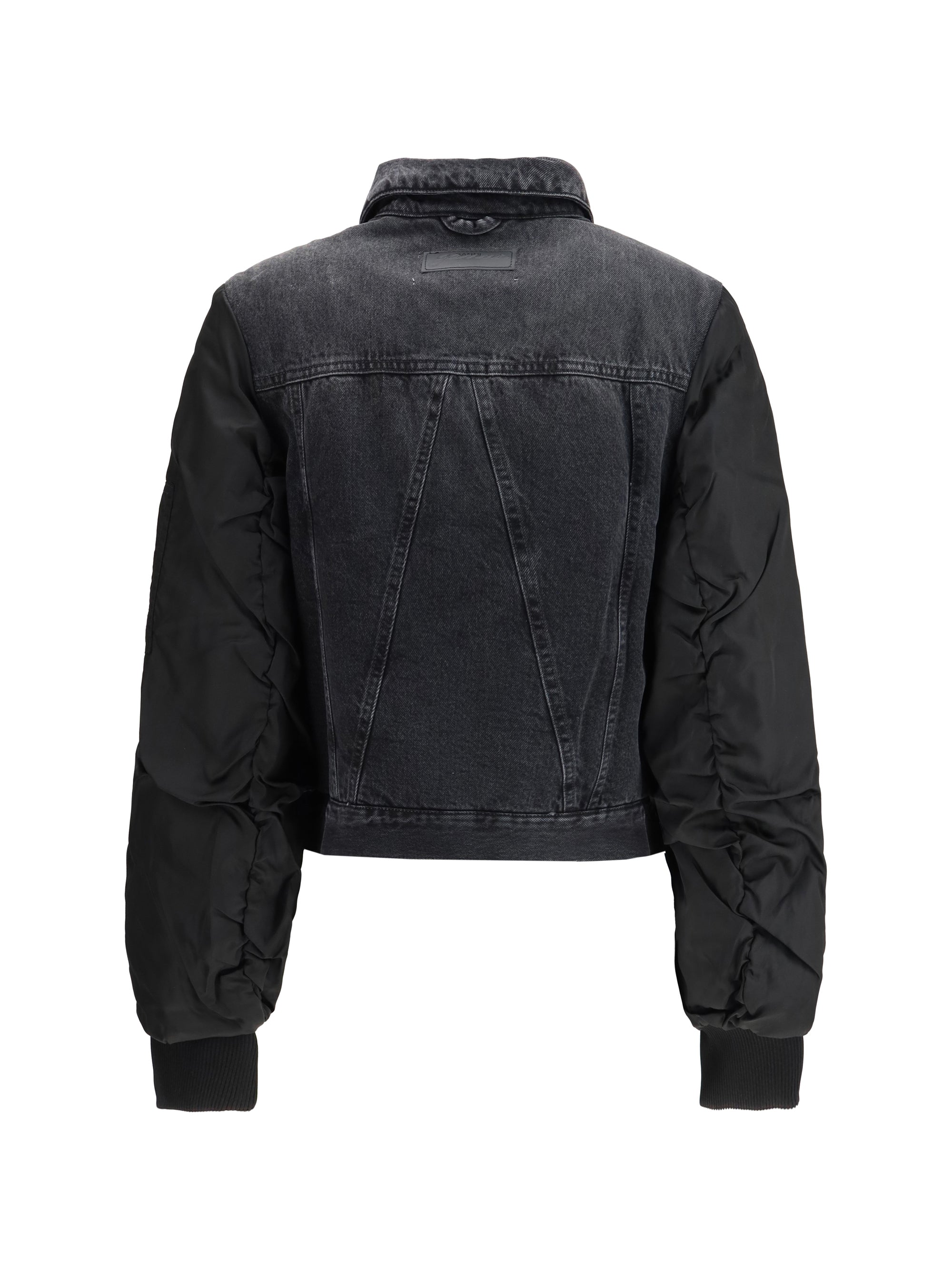 GANNI 36 black rigid denim jacket