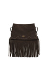 suede shoulder bag with fringes