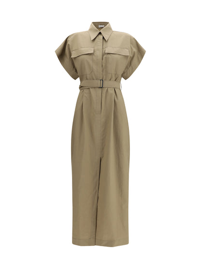 BRUNELLO CUCINELLI L pocket belted midi dress