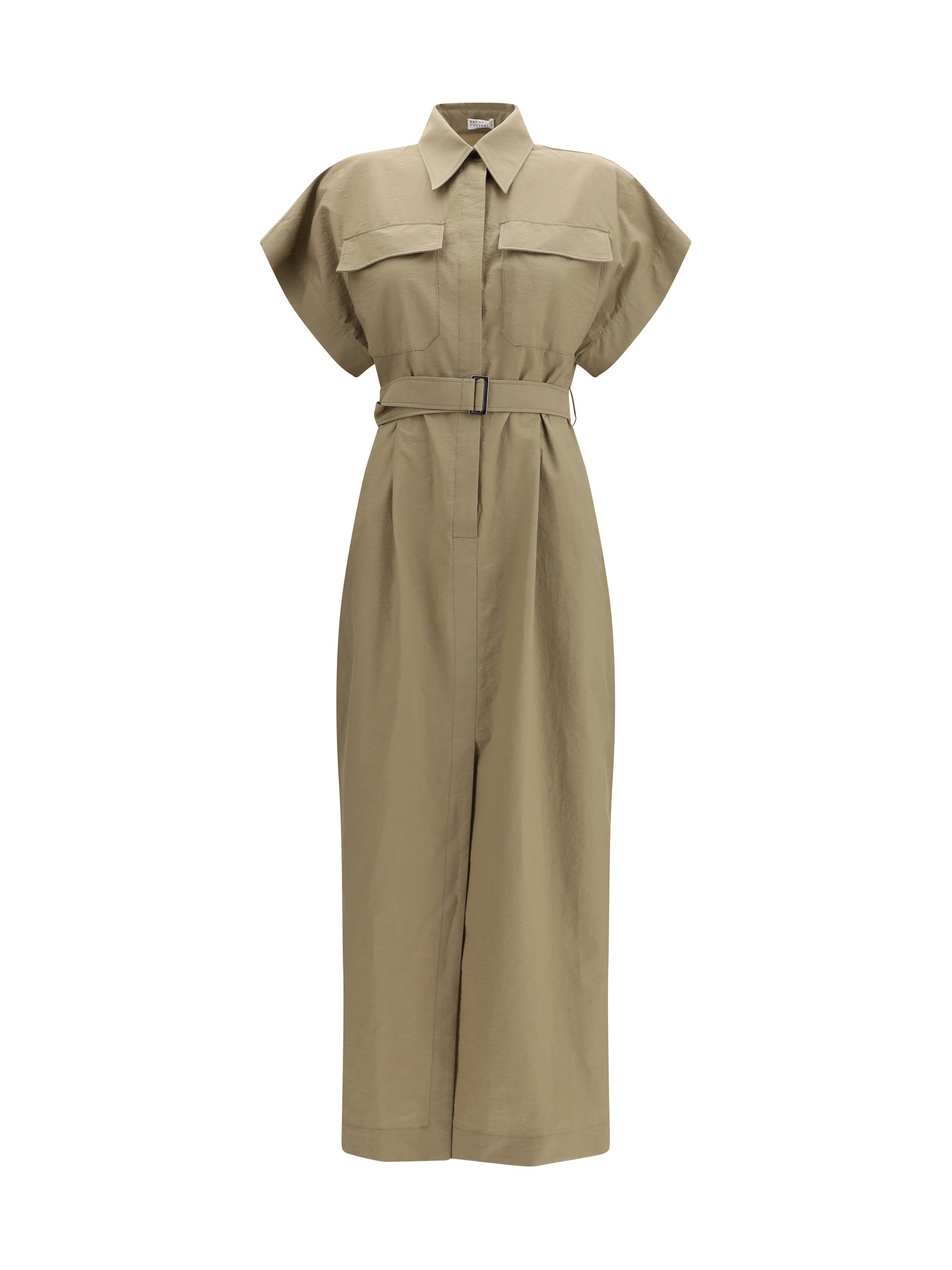pocket belted midi dress