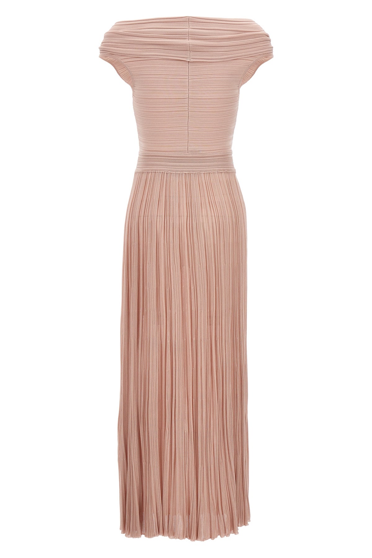 ginevra ribbed viscose blend off-the-shoulder dress