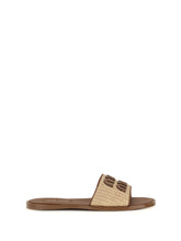 MIU MIU 37.5 raffia slippers sandals