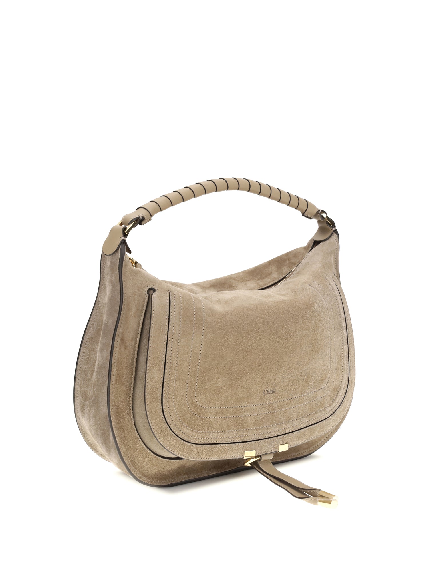CHLOÉ OS marcie suede leather shoulder bag