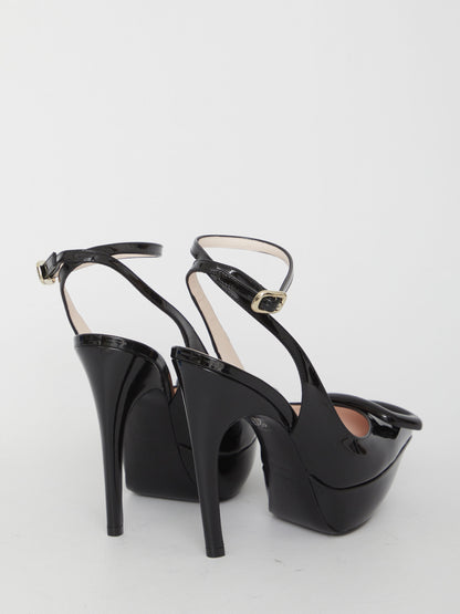 ROGER VIVIER 38 choc buckle sling back pumps