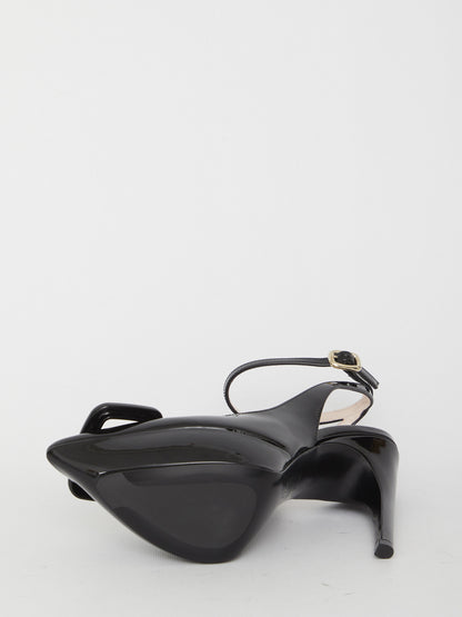 ROGER VIVIER 38 choc buckle sling back pumps