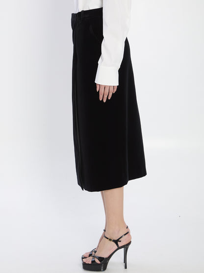 SAINT LAURENT 36 wrap skirt in velvet