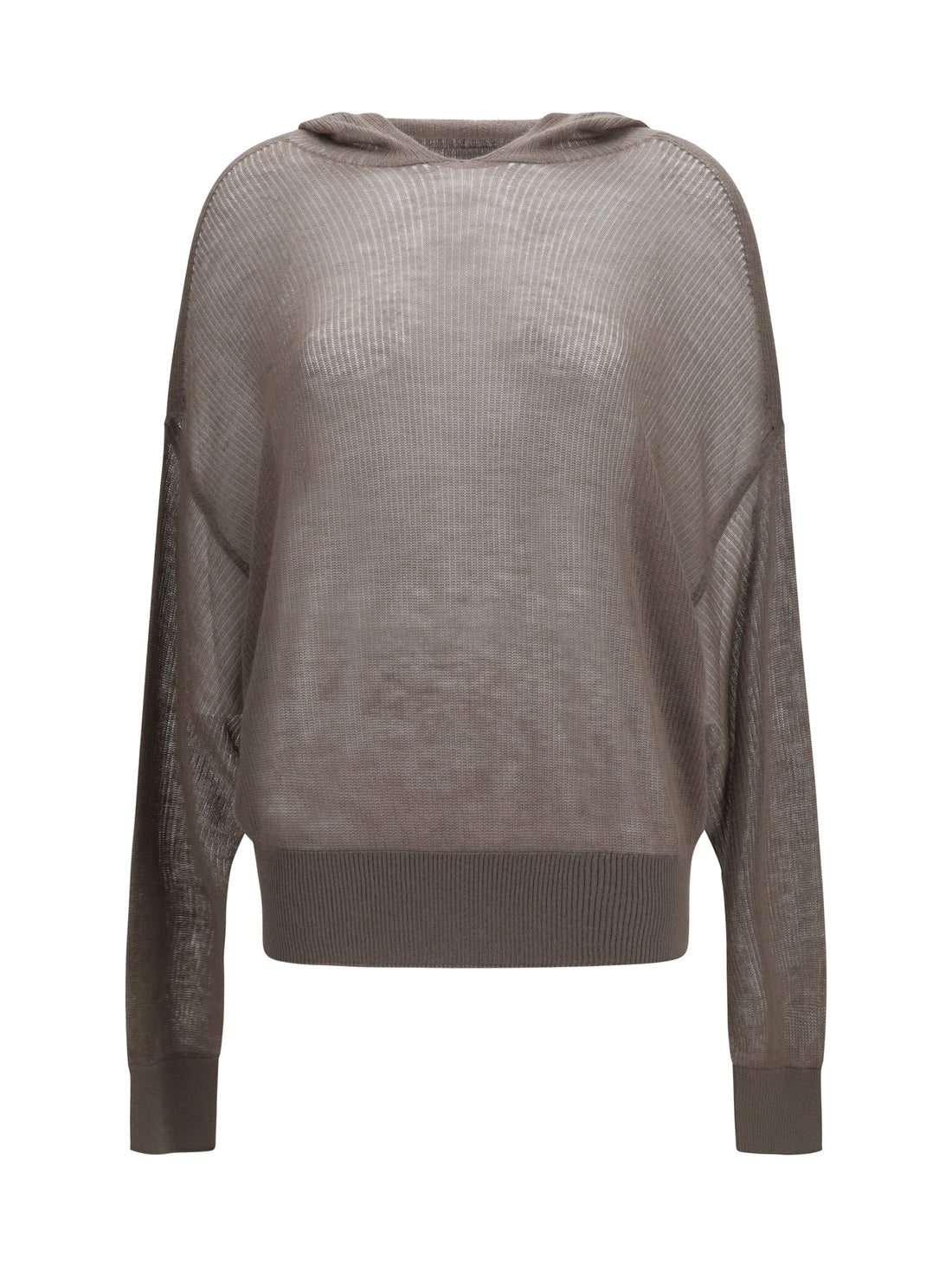 RICK OWENS S semi-sheer knit hoodie