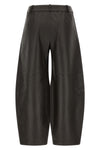 the co trousers in fine lambskin redefine the volumes of the contemporary wardro