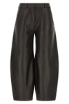 the co trousers in fine lambskin redefine the volumes of the contemporary wardro