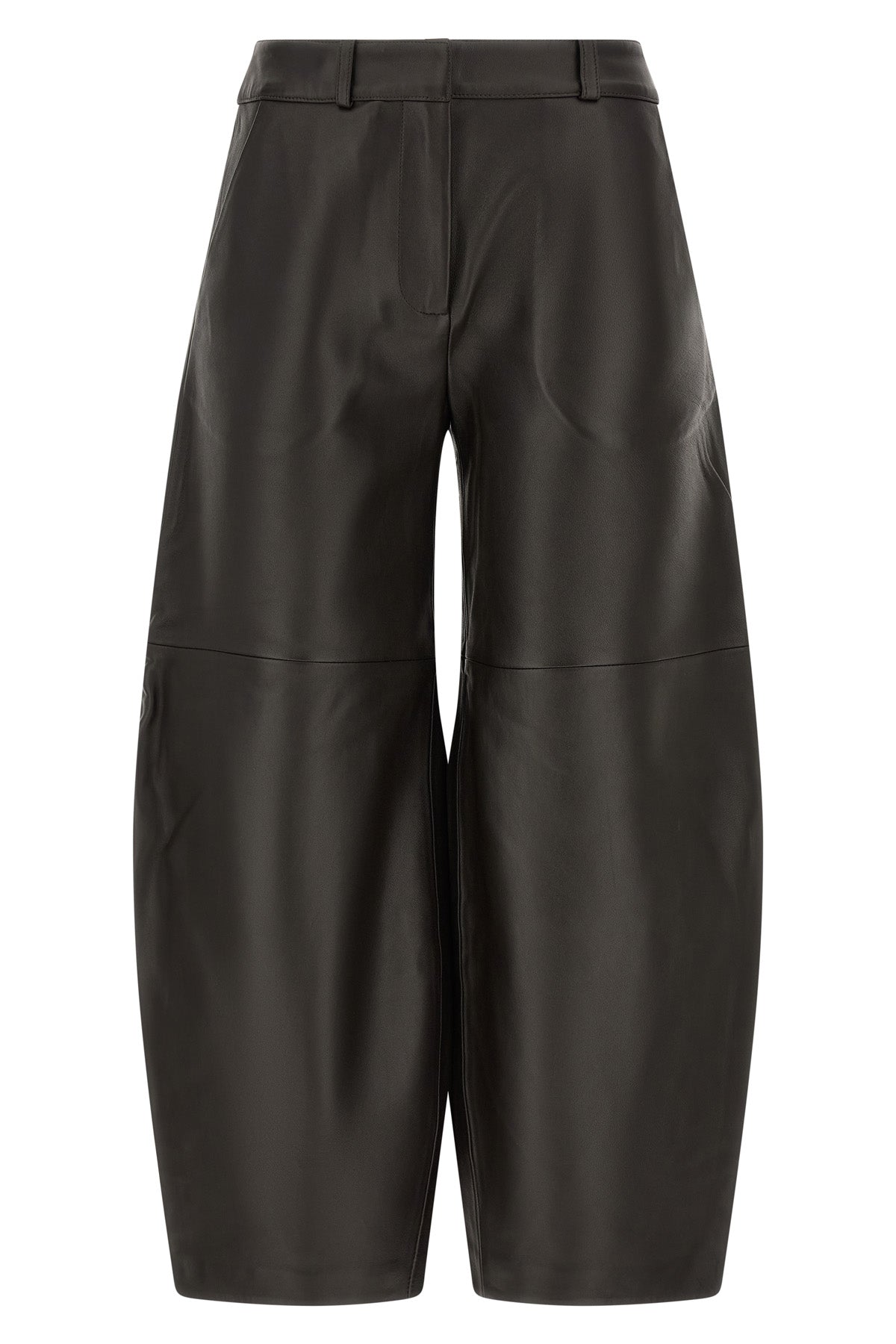 the co trousers in fine lambskin redefine the volumes of the contemporary wardro