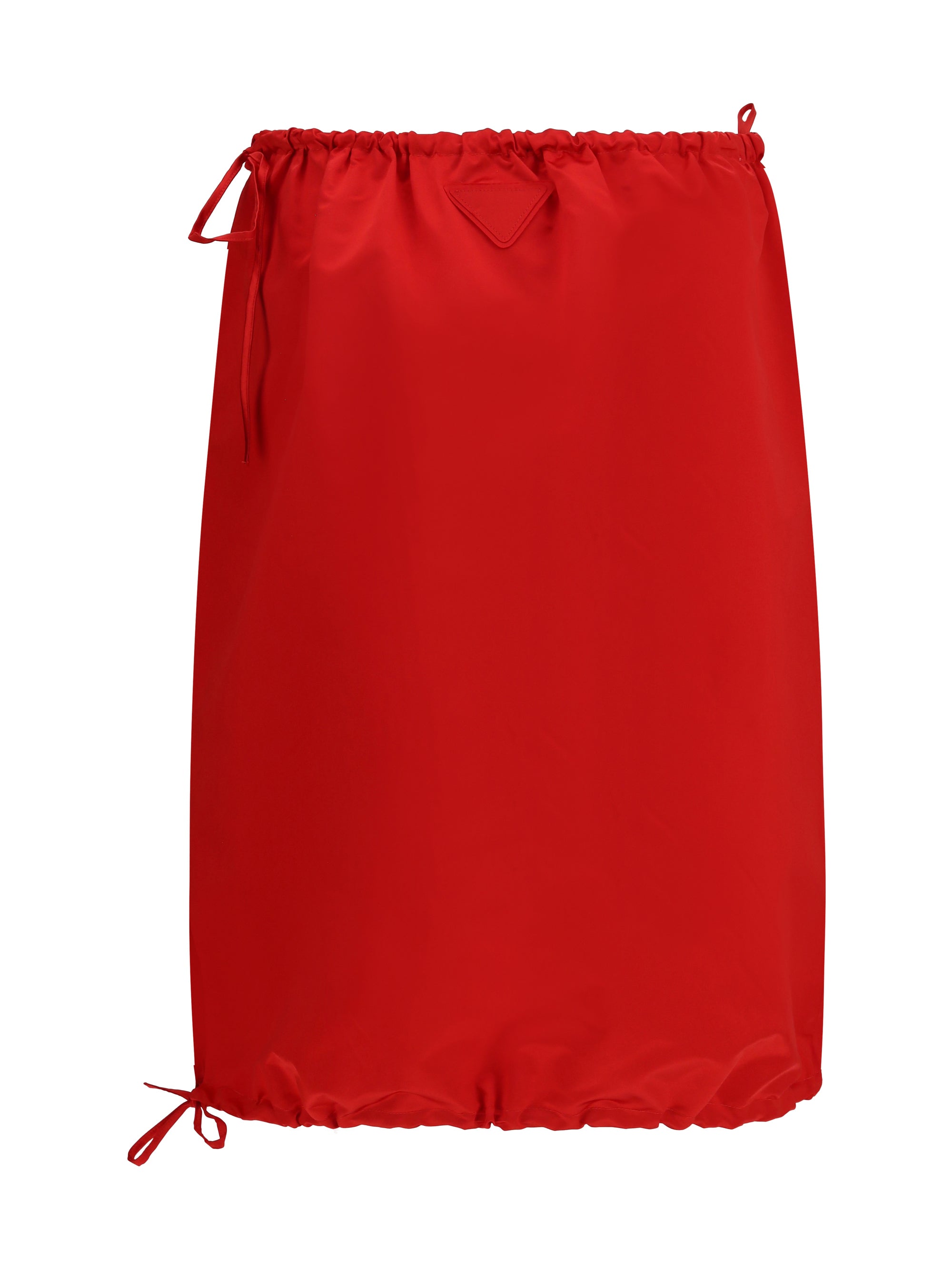 satin midi skirt with drawstring
