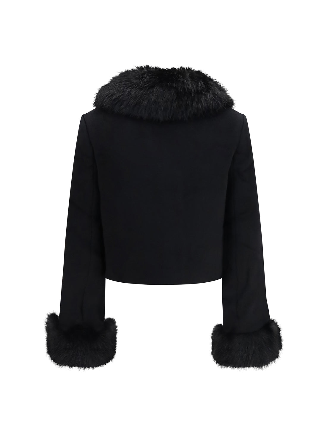 SELF-PORTRAIT 8 wool-blend jacket with faux fur cuffs