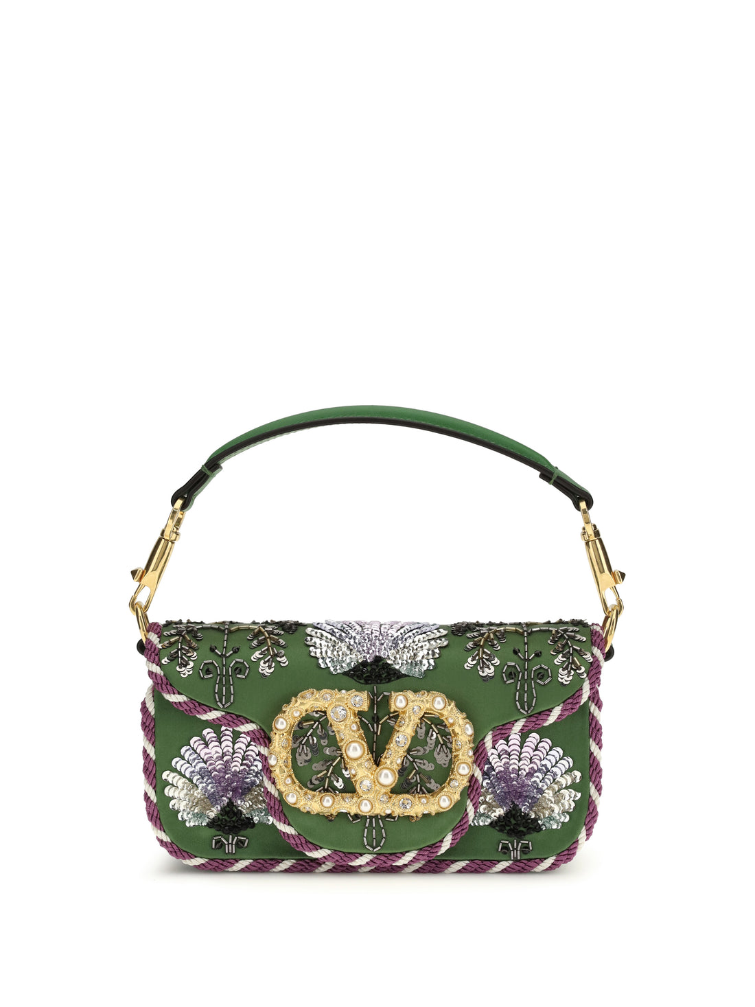 VALENTINO GARAVANI OS locò shoulder bag with floral embroidery