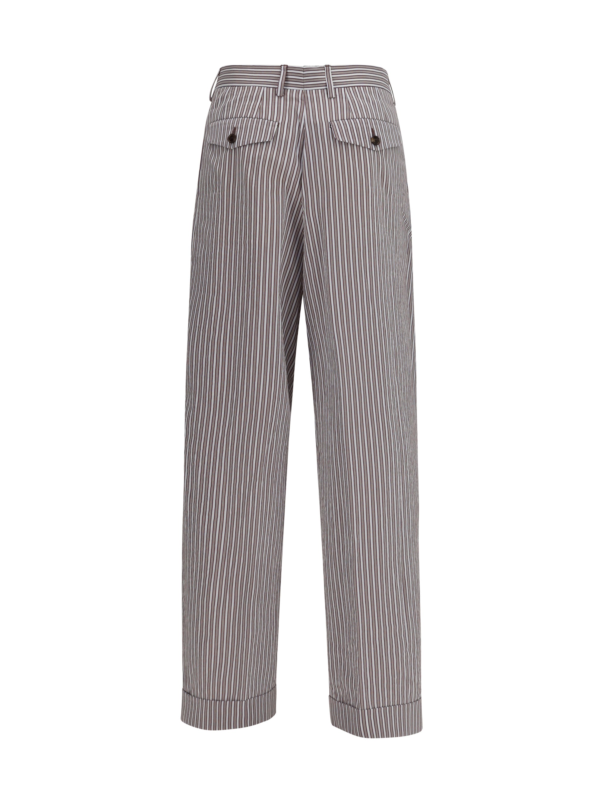 striped pleated pants