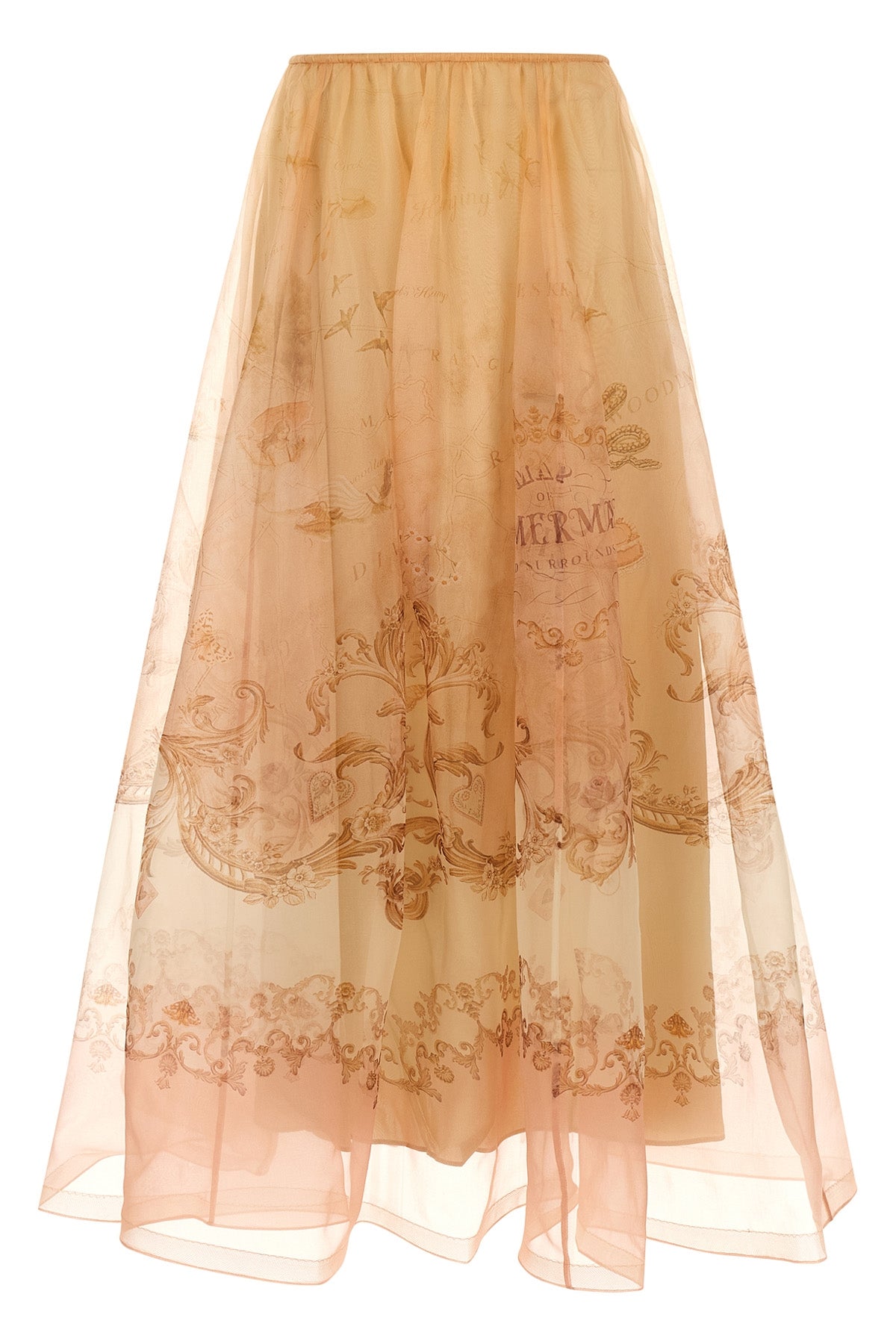 hypnotic organza maxi all-over patterned silk organza skirt