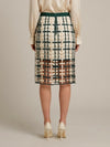 green mesh midi skirt