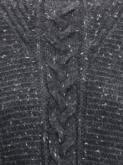 MAX MARA STUDIO L cropped boxy sweater in alpaca-blend yarn interwoven with metallic fibers 