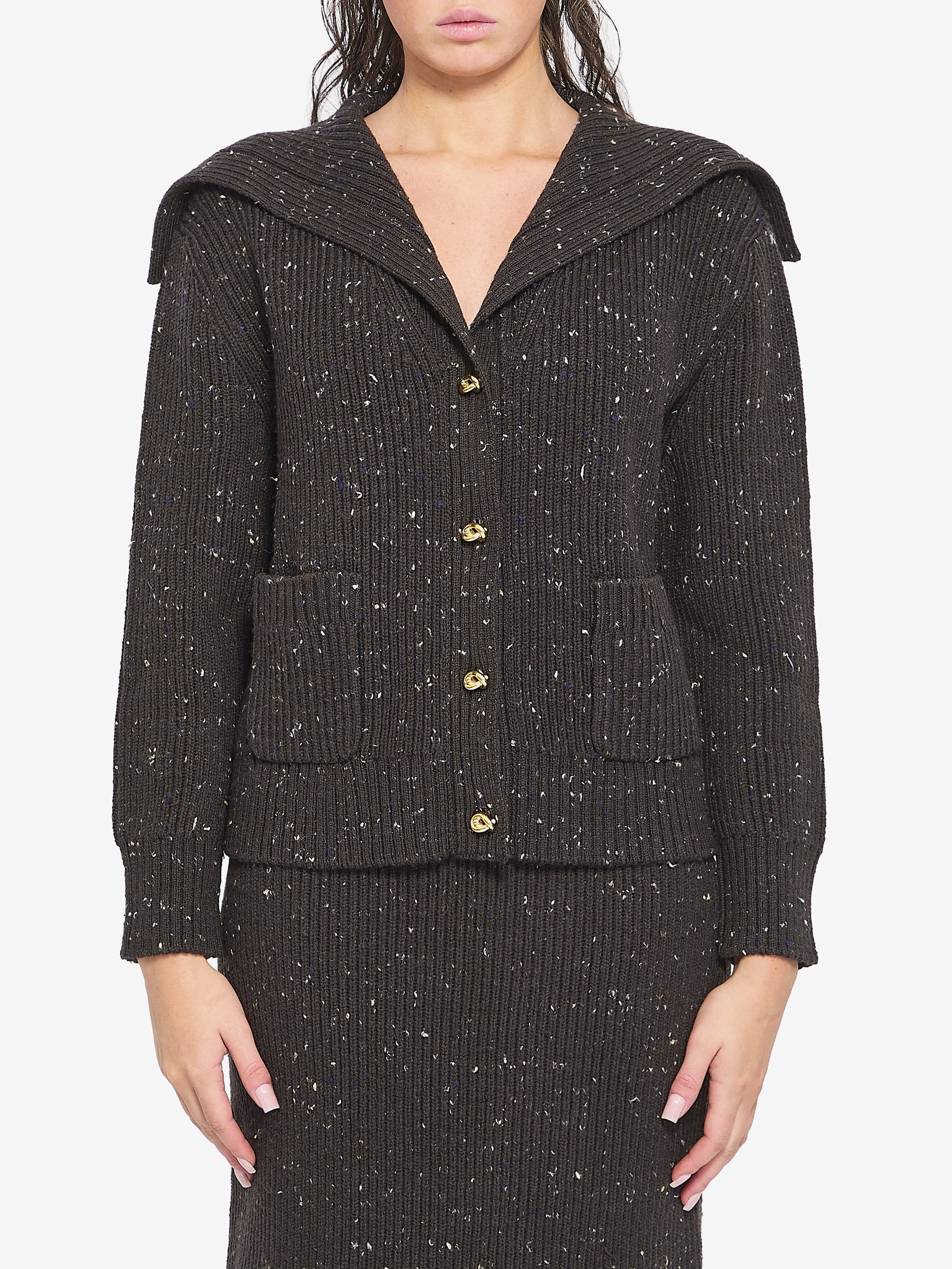 BOTTEGA VENETA M english rib wool cardigan