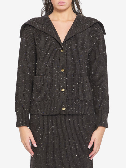 BOTTEGA VENETA M english rib wool cardigan