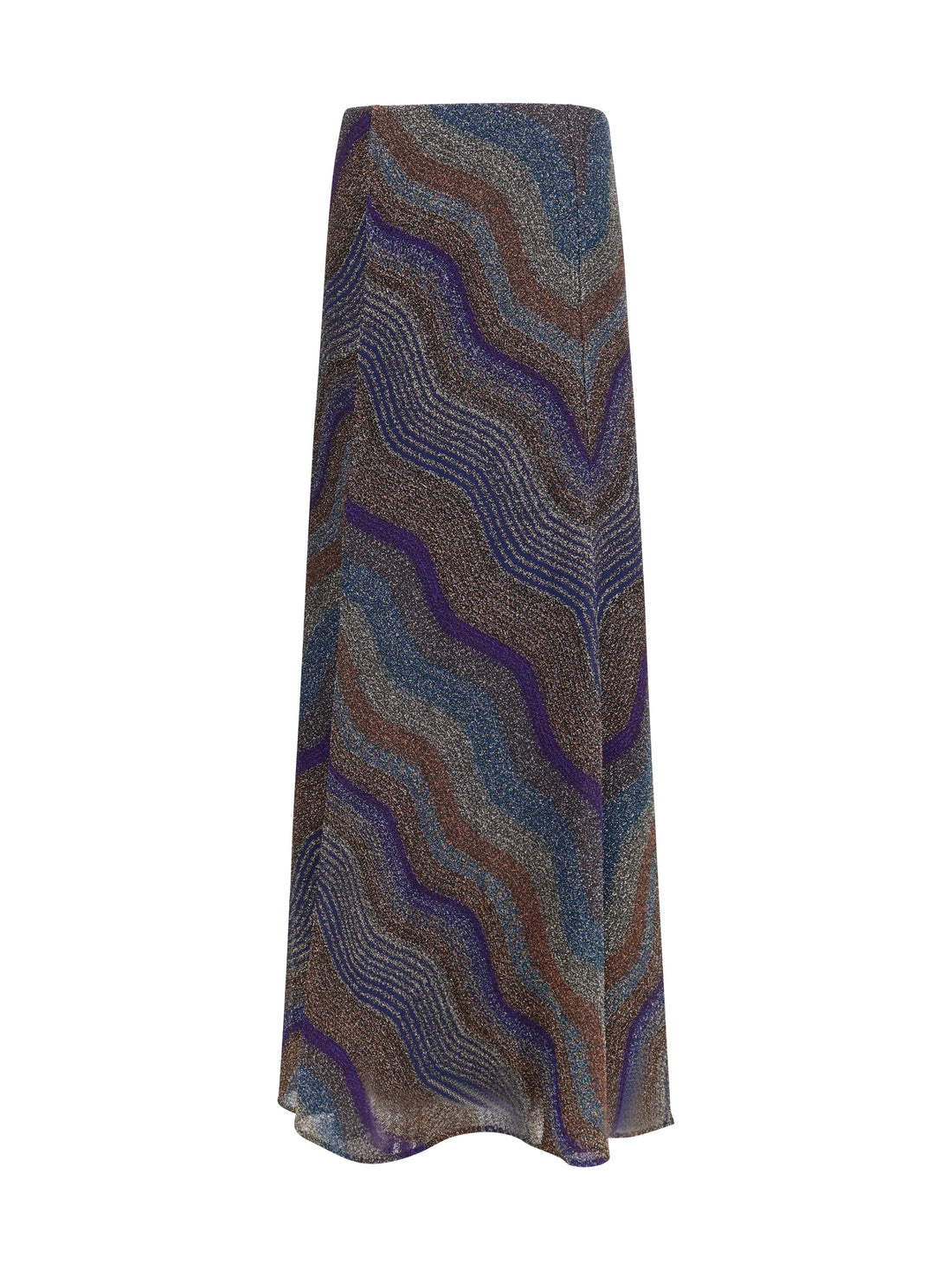 MISSONI 40 sequined chevron lamé viscose long skirt
