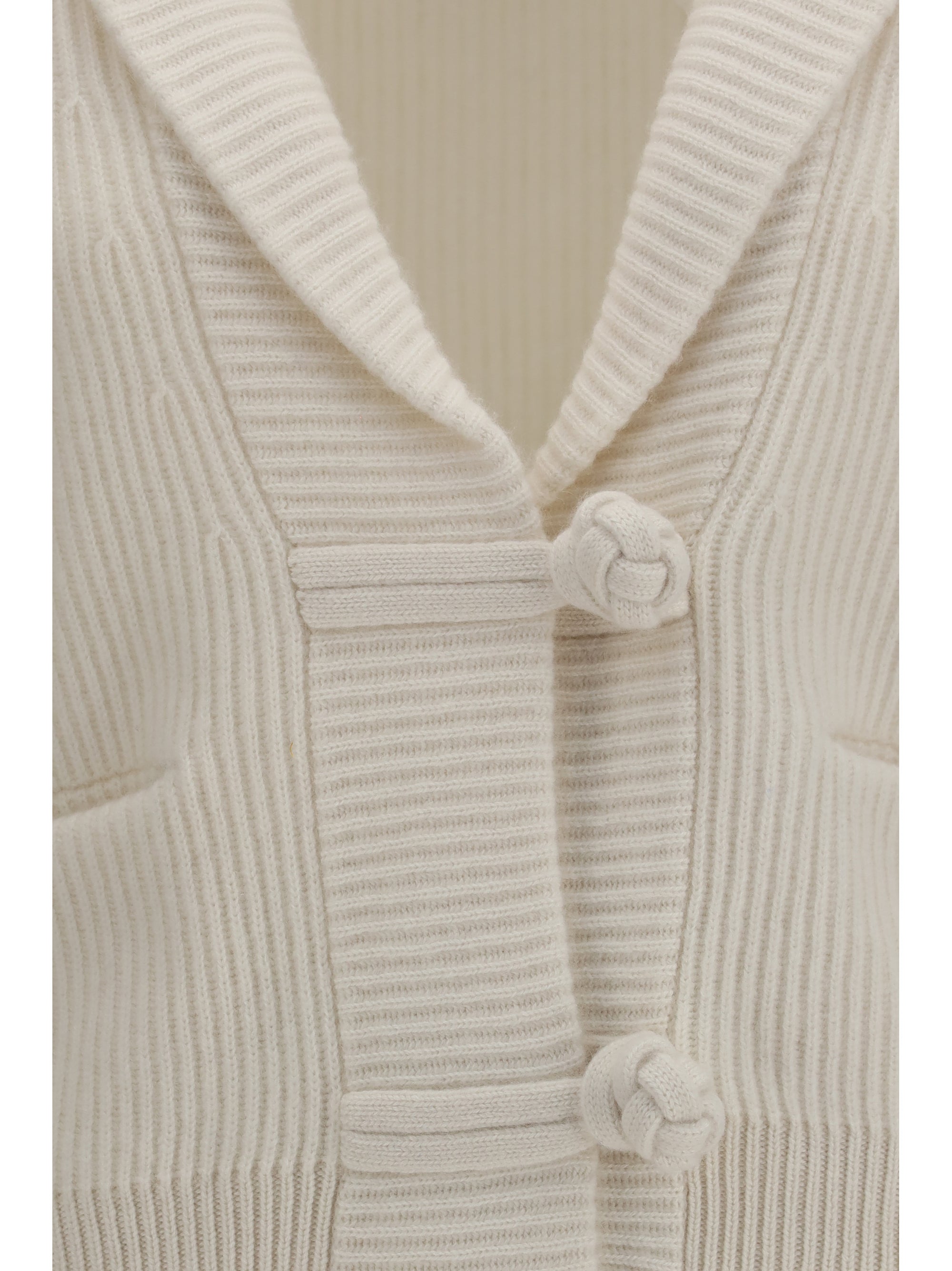 wool and cashmere english rib cardigan