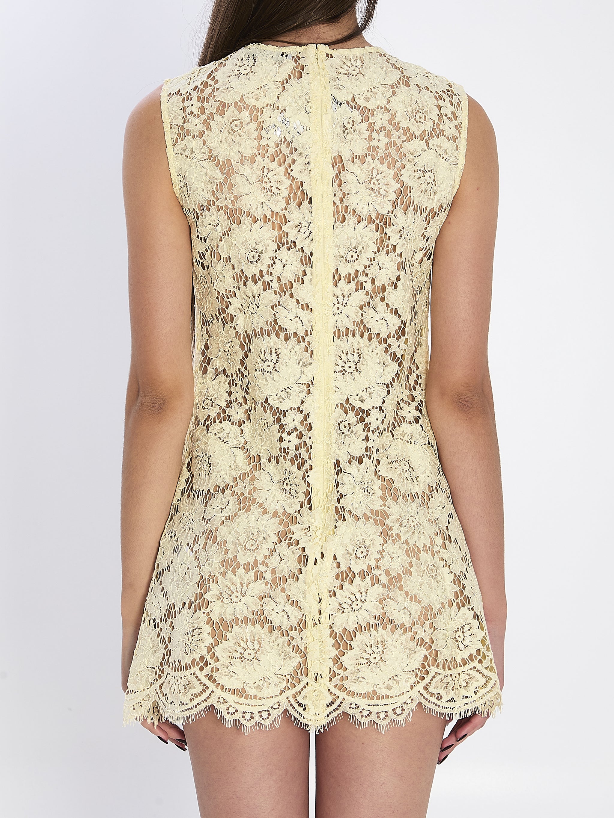 Self-Portrait Women's Lace Mini Dress - Natural - Mini dresses Self-Portrait Women's Lace Mini Dress - Natural - Mini dresses