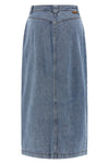 denim pencil cotton midi skirt