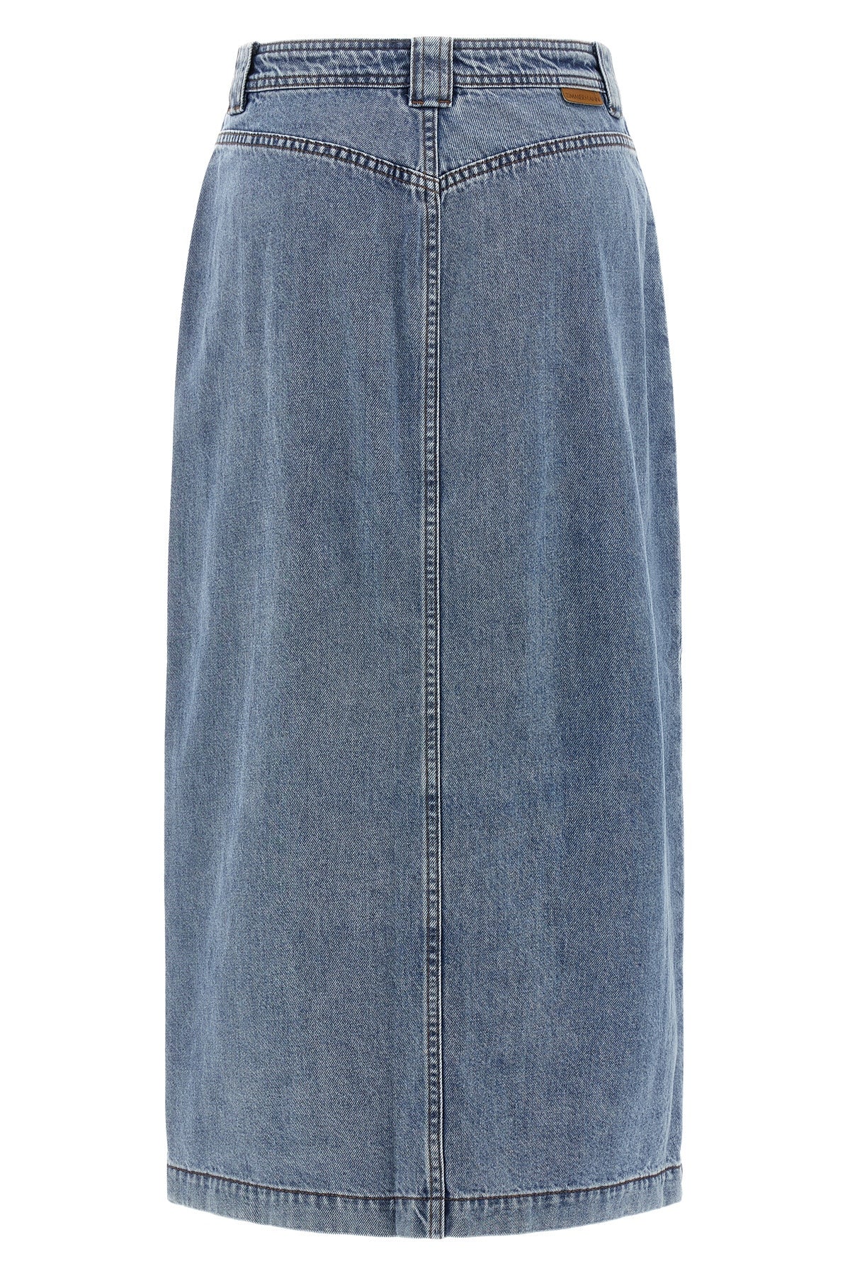 denim pencil cotton midi skirt