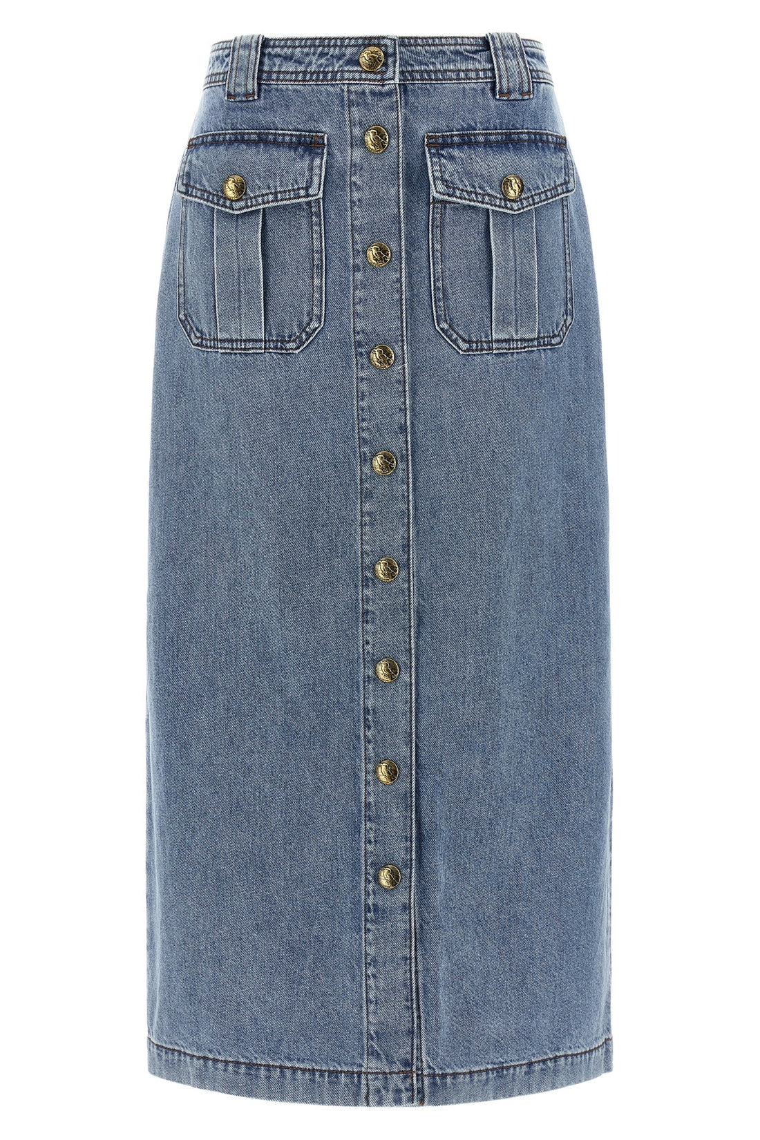 ZIMMERMANN 0 denim pencil cotton midi skirt