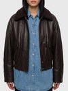 dark brown leather iolaila lane bomber jacket