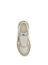 terrace leather and check sneakers