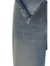 high-waisted flared cotton denim jeans