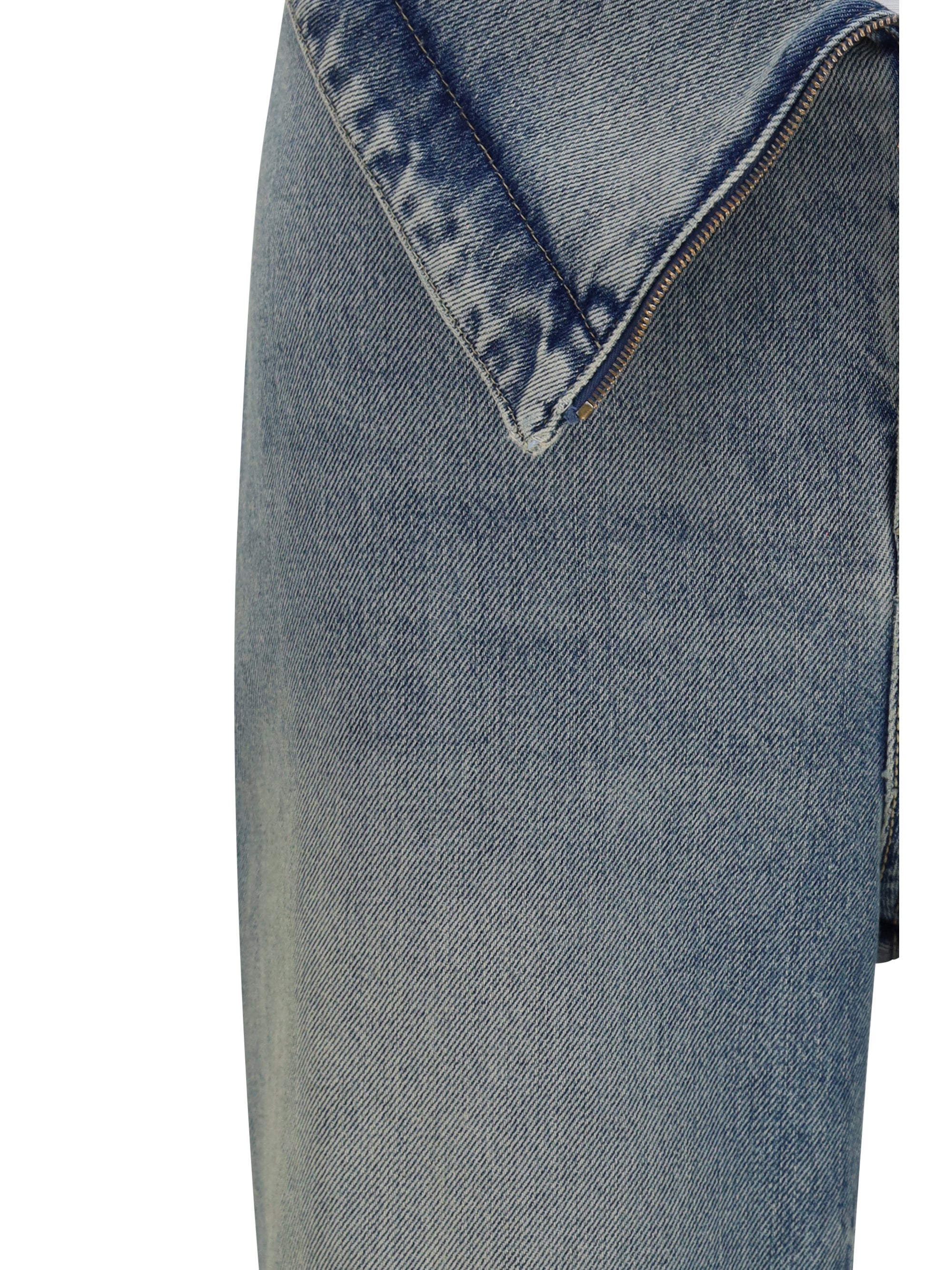 high-waisted flared cotton denim jeans