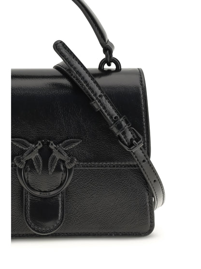 PINKO OS shiny leather love one top mini handbag