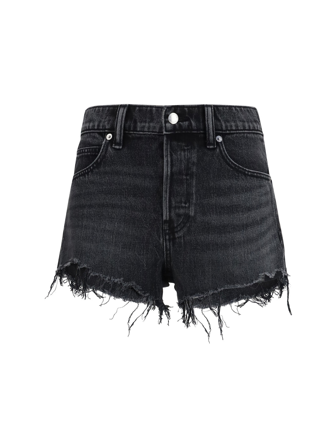 ALEXANDER WANG 25 crystal logo denim shorts