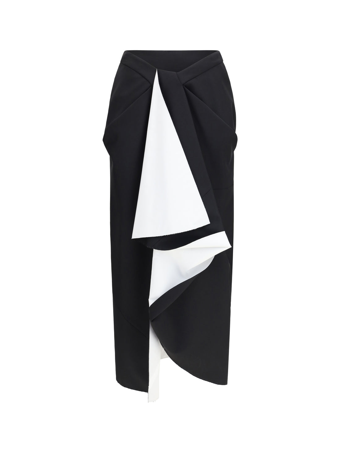 GIVENCHY 36 draped midi skirt in double-faced wool and mohair