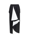 draped midi skirt in double-faced wool and mohair