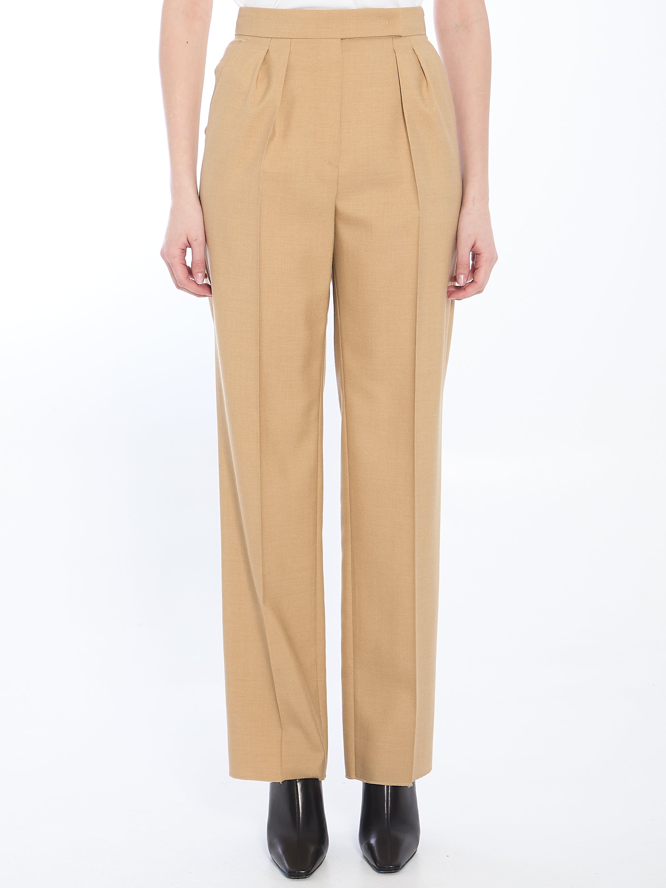 MAX MARA 42 mohair, wool and silk trousers