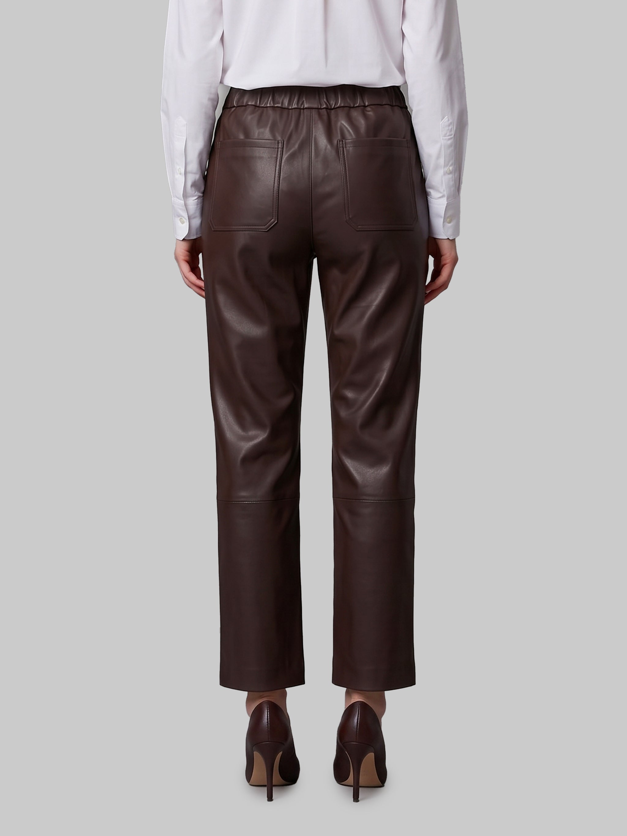 sarah brown leather pants