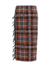 tartan fringed wrap skirt