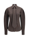 cotton blend shirt with tie