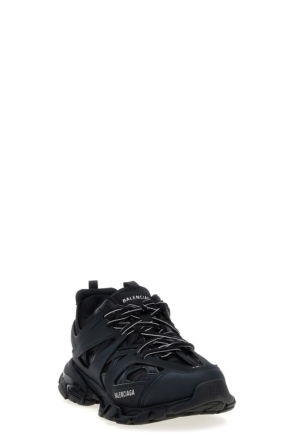track mesh and nylon lace-up sneakers