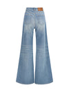 high-rise wide-leg denim jeans