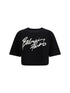 BALMAIN M brush print boxy cropped t-shirt 
