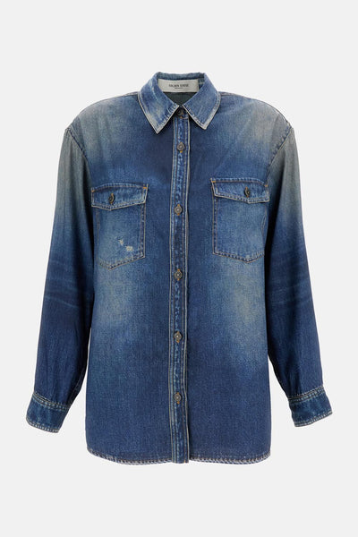 denim print shirt